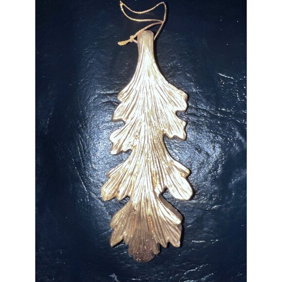 7 Gold Leaf & Harp Christmas Ornaments Victorian Style Tree 6" - Picture 4 of 9